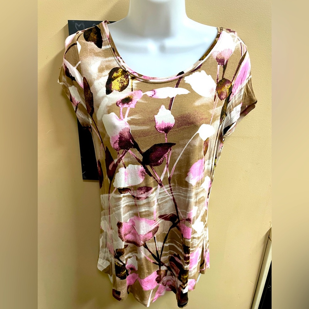 Women’s Simply Vera Vera Wang  Floral Blouse Short sleeve tee Small